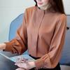 Maglia da donna a manica lunga con colletto alto, temperamento primaverile, fresca e dolce