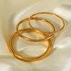 Minimalist Ins style landscape face plain hoop bracelet, light luxury versatile titanium steel bangle, 18k gold jewelry