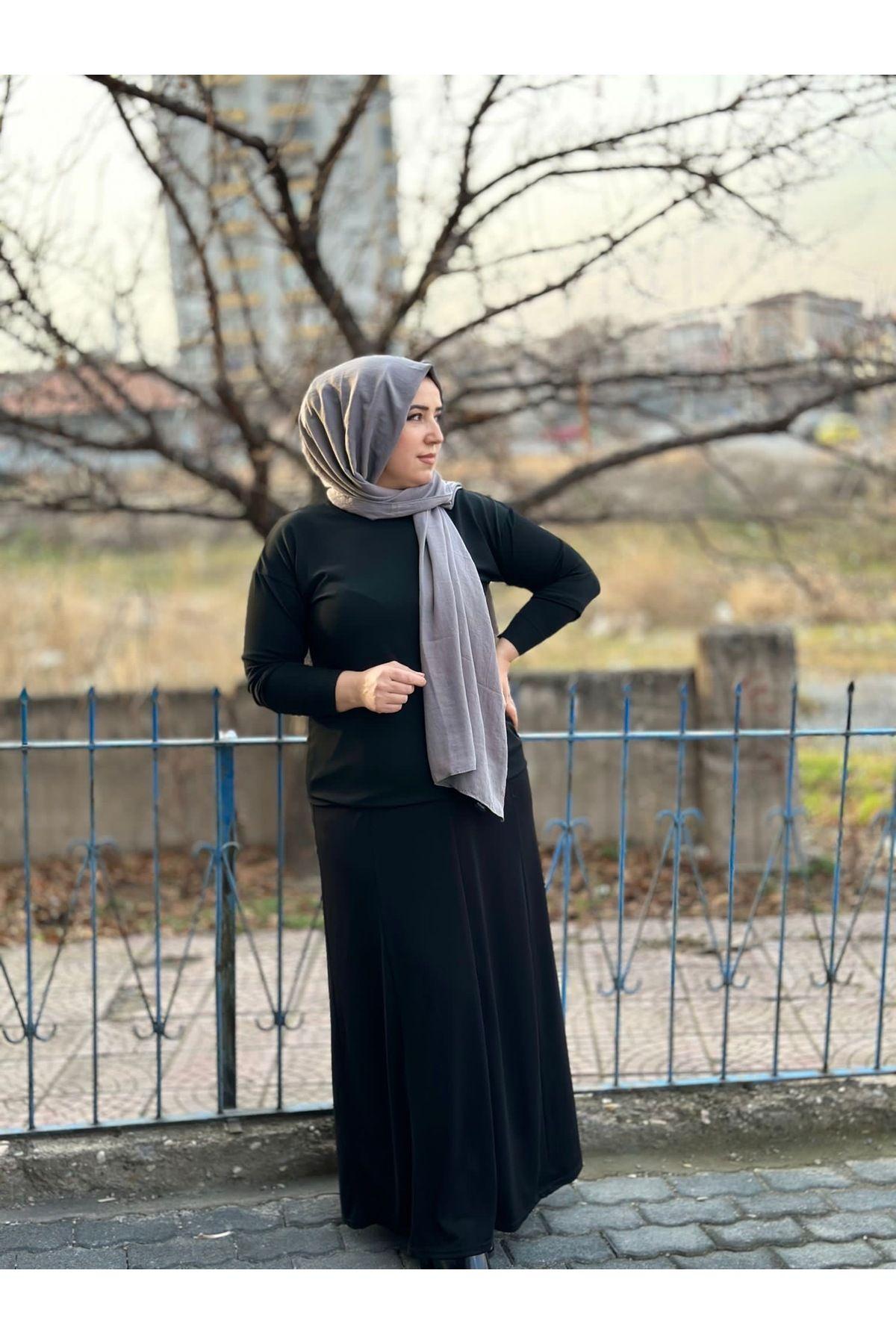 

Женская стильная юбка большого размера для мамы, 8 предметов, эластичная талия, Müge (Чесаный хлопок) Юбка