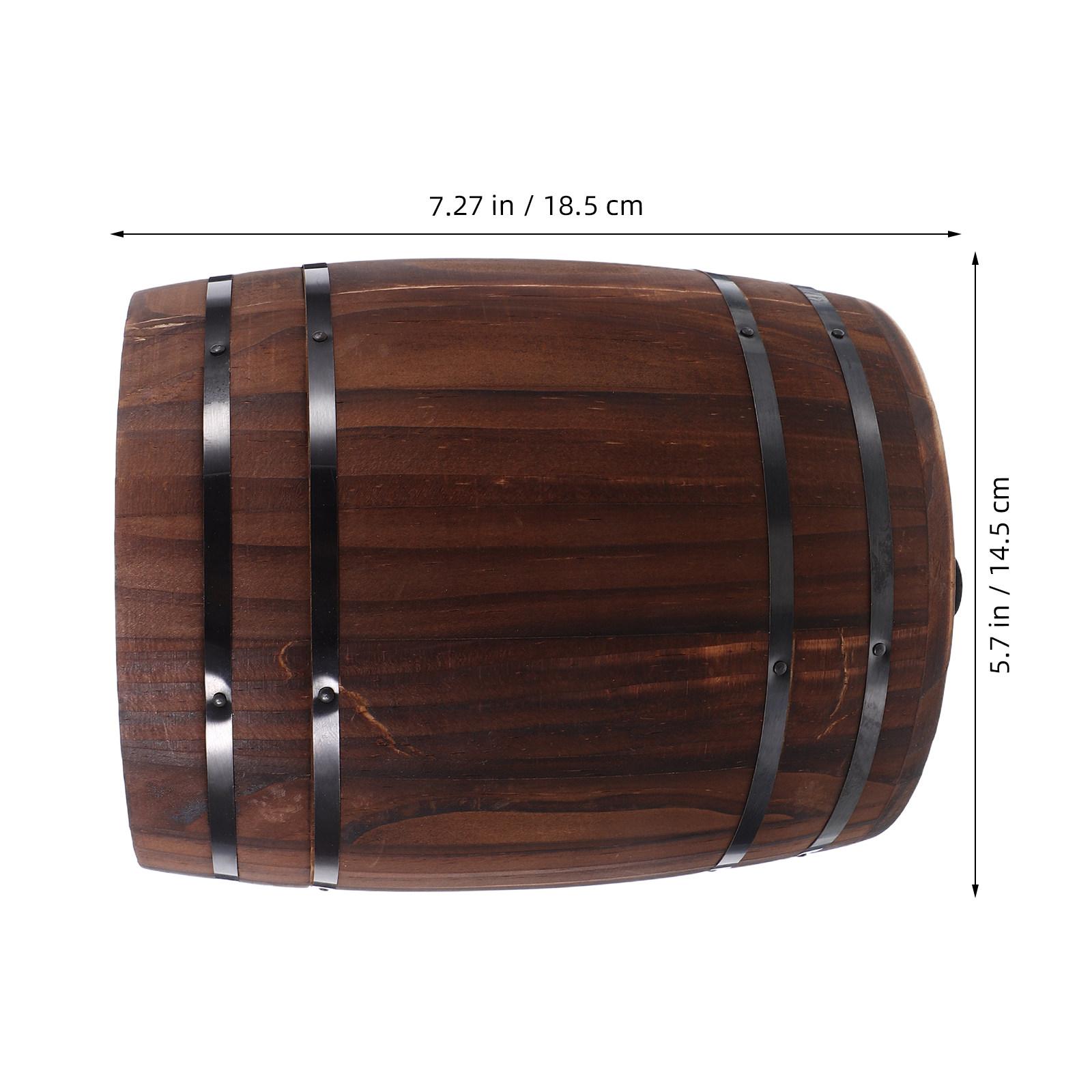 

7.27x5.70x5.70in Natural Wood Chopstick Holder Rustic Wine Barrel Design Kitchen Utensil Organizer Storage for Forks Spoons коричневый