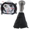 Honda Civic VIII 2005- GRAU-SCHWARZ 6 GANG Schaltknauf + SCHWARZE Manschette mit Rahmen