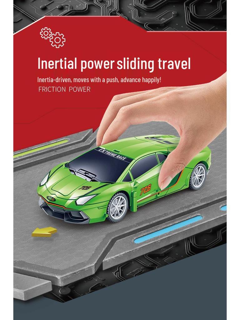 Transforming Robot Car Model - Inertial Power Warrior Toy for Boys