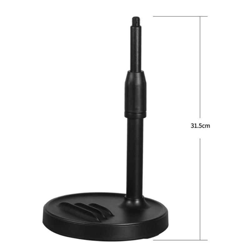Universal Metal Phone Holder with Weighted Base Desktop Microphones Stand for Indoor Outdoor Take & Broadcasting