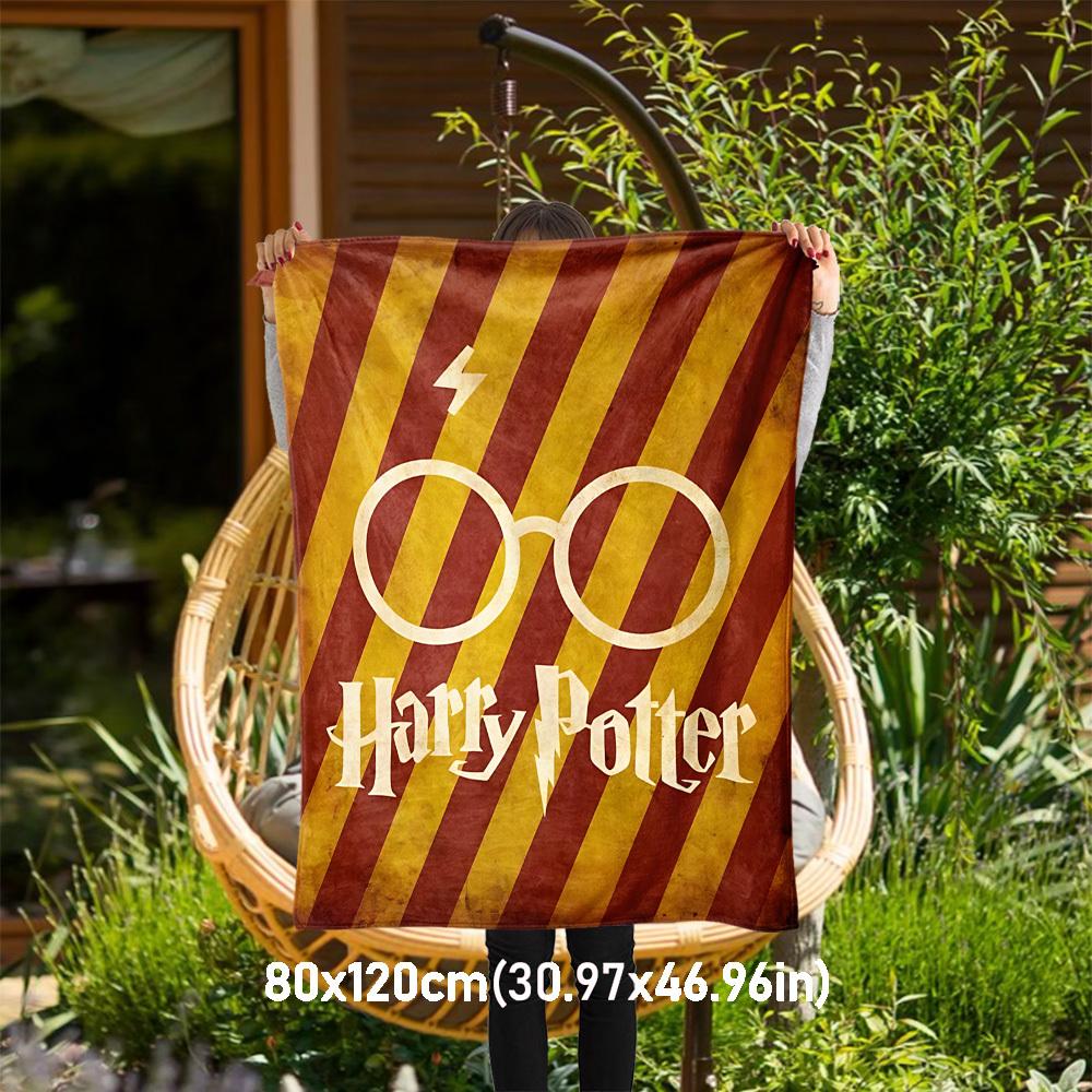 

1pc Harry Potter glasses lightning bolt Outdoor Flannel Throw Blanket All Season Soft Warmth,Home Decor 1031104 80x120cm