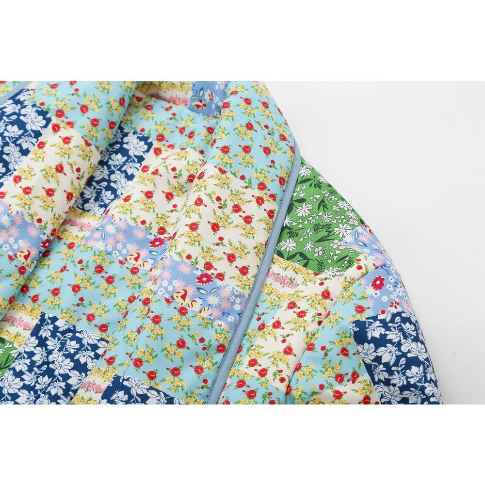 GMXIA Damen Vintage Lässig Floral Print Frühling Herbst Langarm POLO Kragen Jacken & Mäntel