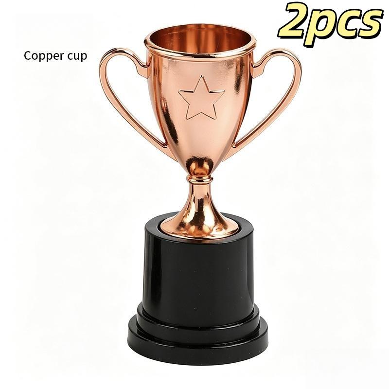 2Pcs Plastic Trophy Small Size Trophy Model Award Trophies Plastic Material Pentagram Star Award Cup Kids Party