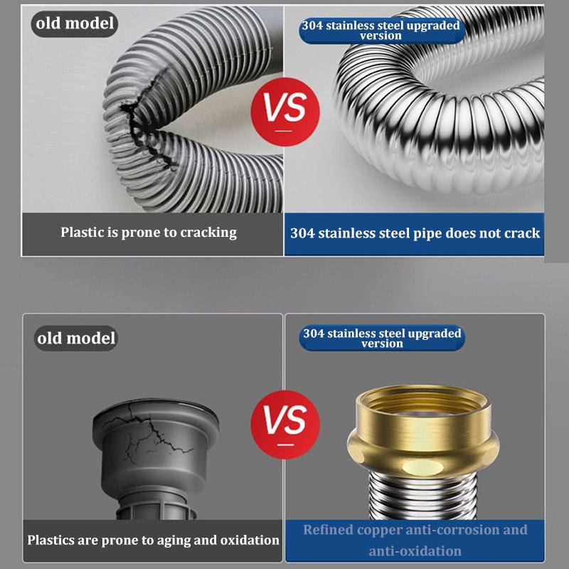 Kitchen Sink Drain Pipe Accessories Mop Pool Sink Drain Pipe Stainless Steel Drain Deodorant Explosion-proof