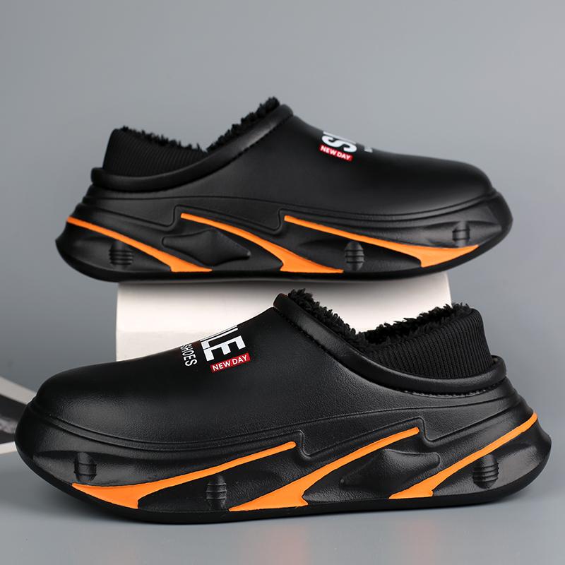 

Зимние мужские теплые тапочки Хлопковые тапочки На каблуке Уличные Домашние Теплая обувь Мужские Домашние Тапочки Плюшевые Теплые Тапочки 38-45 38-39 чёрный/белый