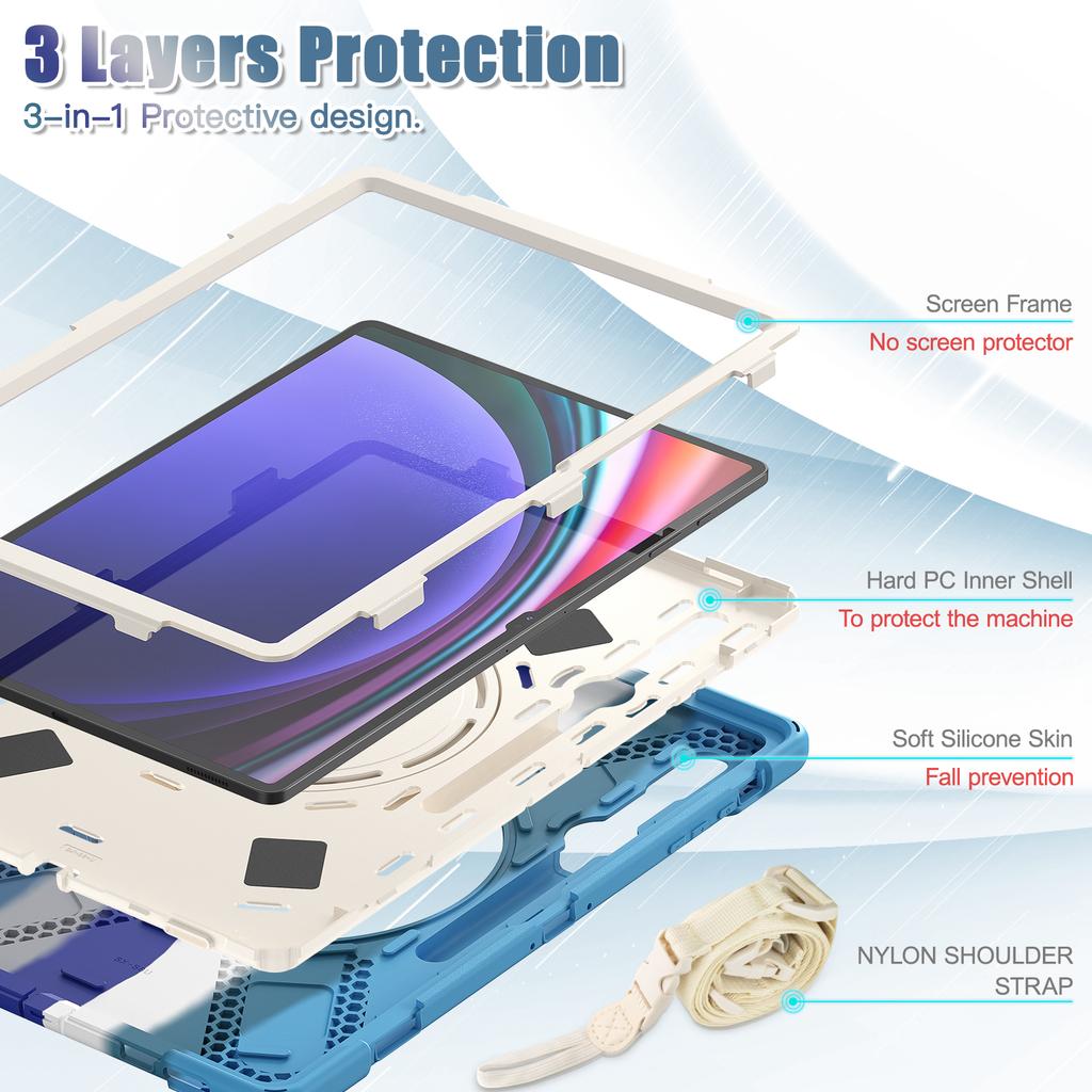 360 Rotating Stand Case For Galaxy Tab S10 S9 S8 Ultra 2024 2023 2022 14.6" SM-X920 X926B X910 X916B X900 X906B Heavy Duty Cover