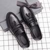 New Loafers Shoes Men Thick-Soled Wedding Shoes Black Formal Business Shoes Slip-On Leather Increase Casual Shoes