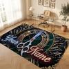 Decorative Artwork Theme Soft Crystal Velvet Rug Custom Name & Text Print Non Slip Floor Rug for Bedroom Living Room