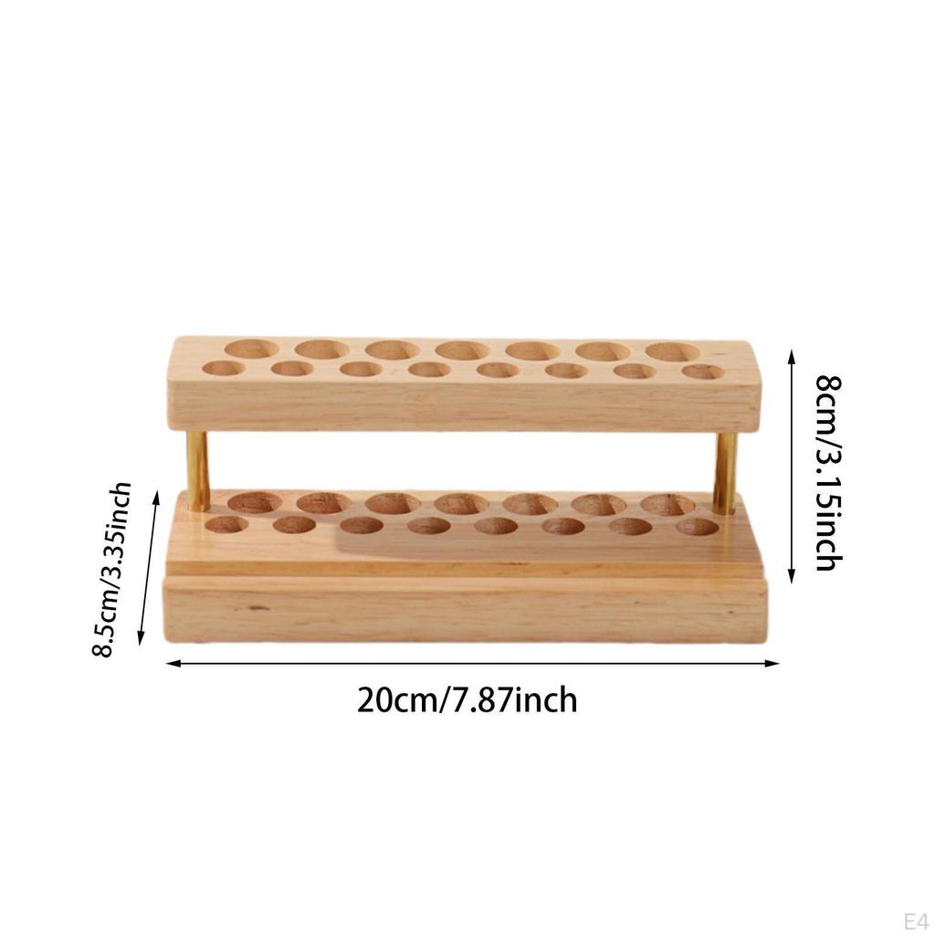 15 Slot Wooden Organizer for Pens and Cellphones In Living Room