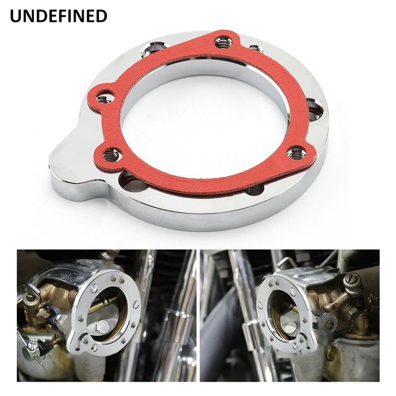 Motorcycle Chrome CV Air Filter Cleaner Adapter Plate for Harley Low Rider Electra Glide Sportster XL S&S Super E G Carburetors