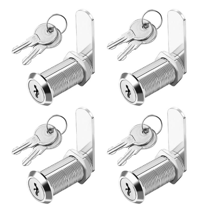 4 Set Mailbox Lock  Cylinder Cams Lock with Key  Cupboard Door Lock Quick Fixing Upgrades for Office Cabinets &  Door