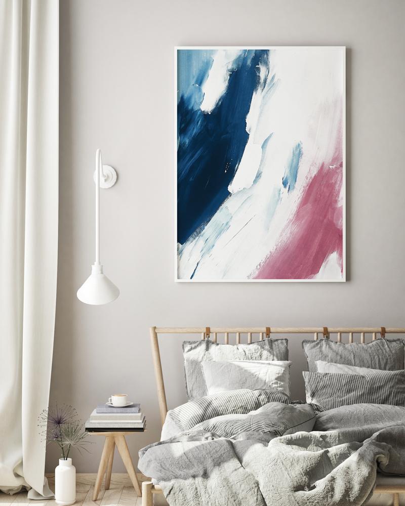 Poster Abstract Burgundy Blue