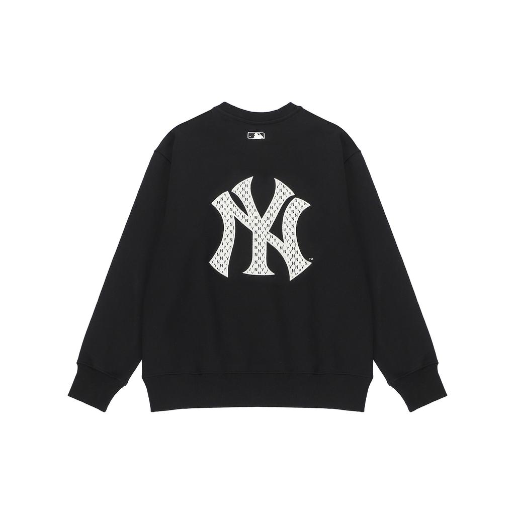 MLB New York Yankees Solid Logo Print Sports Crewneck Sweatshirt Unisex sweatshirt Black 3AMTM0124-50BKS