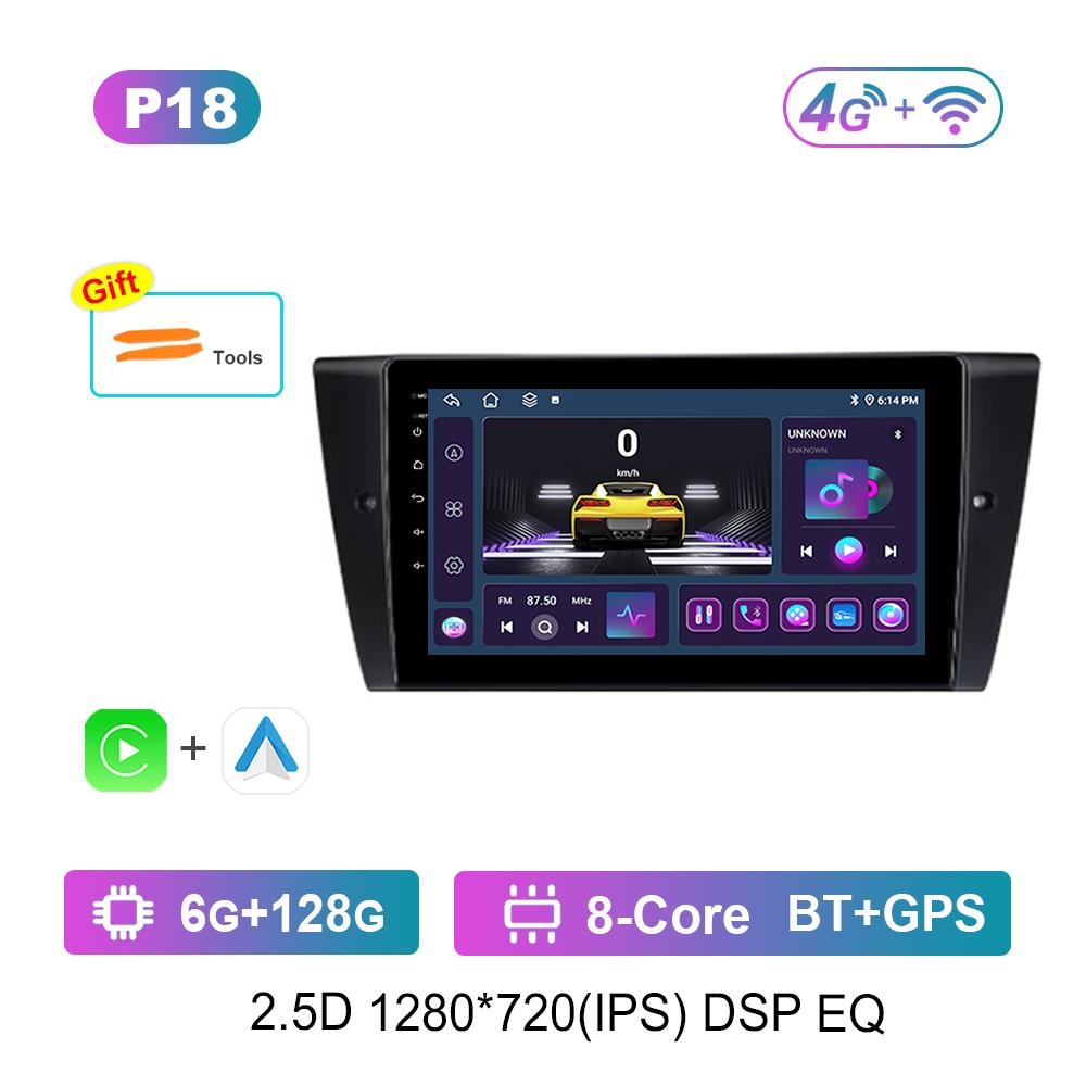 9 Inch for BMW 3-Series E90 E91 E92 E93 Android OS Car Audio Multimedia Player DSP Stereo Head Unit 4G Carplay IPS Screen WiFi