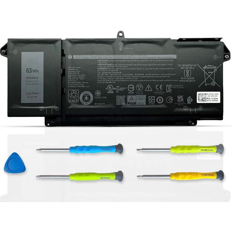 ASODI 7FMXV Laptop Battery Replacement for Dell Latitude 5320 7320 7420 7520 Latitude 5320 2-in-1/7320 2-in-1/7420 2-in-1 P134G001 P135G001 P138G001