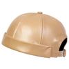 Men Solid Color PU Leather Landlord Caps Painter Cap Painter Cap Spring and Autumn Melon Skin Hats
