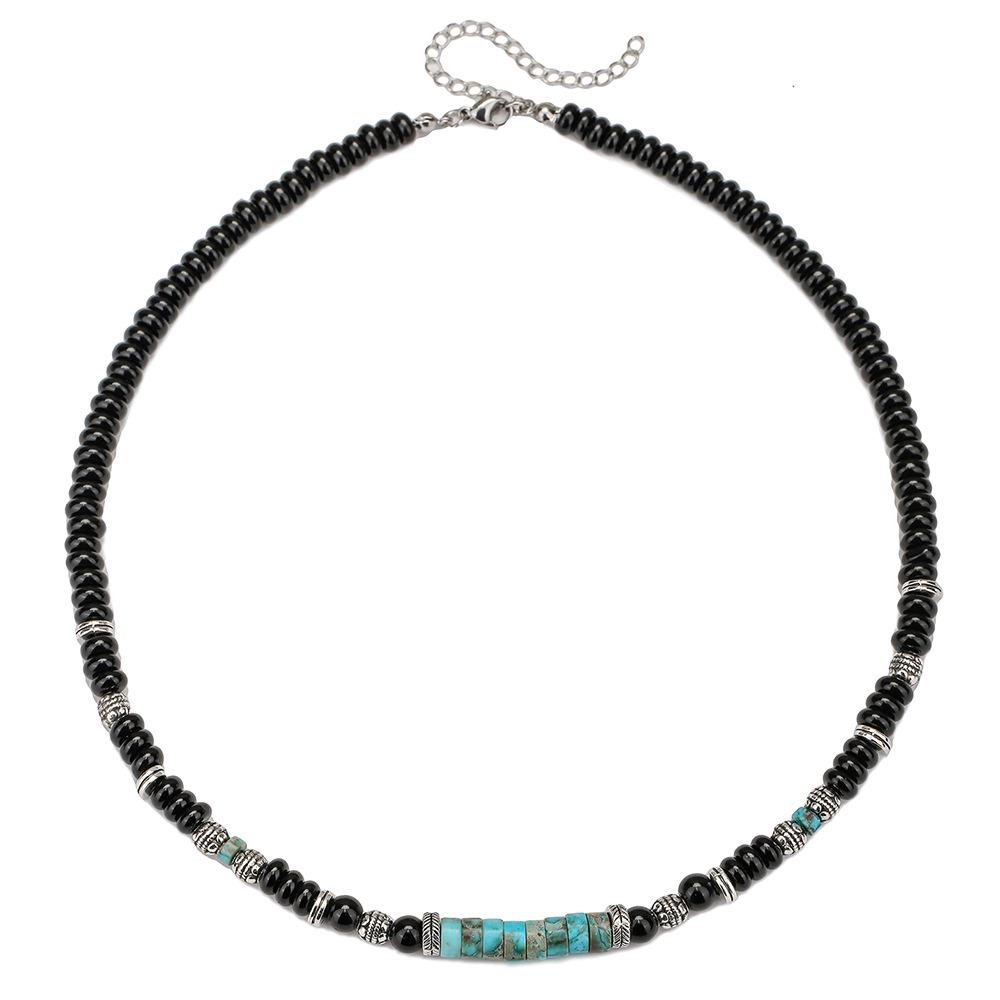 Emperor Stone Beaded Men's Collarbone Necklace: Stylish European & American Hip Hop Abacus Bead Chain