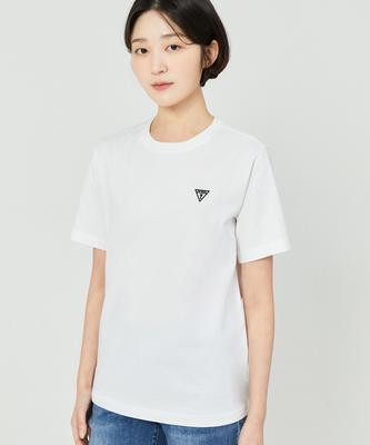 Guess 4-Color Unisex Regular Fit Round Neck Rubber Triangle Patch Short Sleeve T-Shirt Np2Ke401