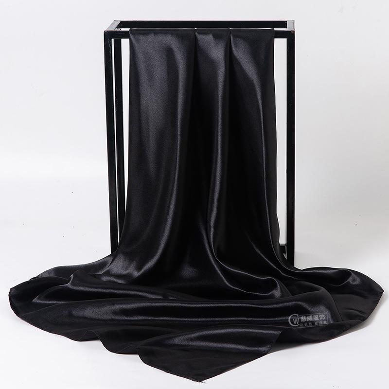 

Весна/лето Новый женский шелковый шарф 90 * 90 см Имитация шелкового твила квадратный шарф Модный принт большой квадратный шарф профессиональный шарф 90*90 чёрный