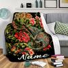 Customizable Chameleon Floral Butterfly Home Customize Your Name Blankets Comfortable Soft Lightweight Allseason Multipurpose Blanket For Picnics