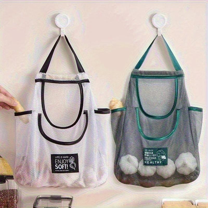 Lazy Corner Fruit and Vegetable Hanging Bag Kitchen Wall Hanging Garlic Net Bag Onion and Ginger Storage Bag For Fruit Vegetables