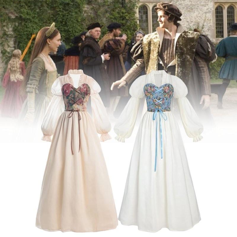 Women Skirt Renaissance Dress Festivals Cosplay Decor Costume Set Performance