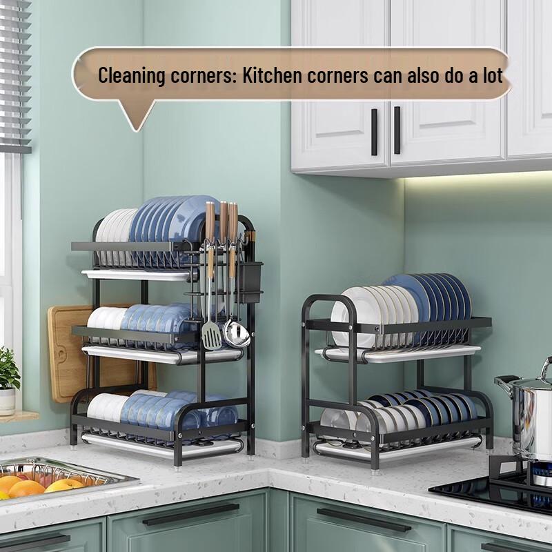 Stainless Steel Kitchen Dish Drying & Storage Rack