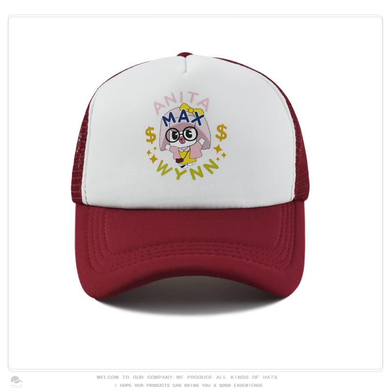 WYNN Cute Cartoon Print Trucker Hat - Mesh Sponge Baseball Cap
