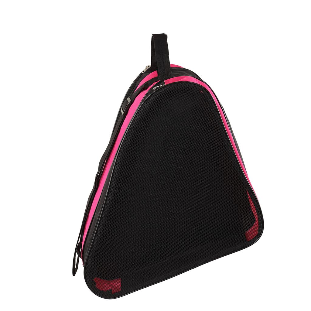 Skates Bag Thickened 3 Layers Triangle Waterproof Roller Skates Bag with Adjustable Strap for Outdoors Pink