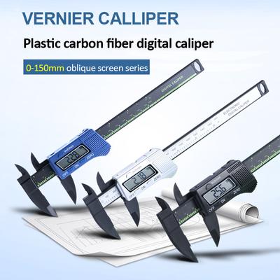 0-150mm Electronic Vernier Caliper Plastic Carbon Fiber Caliper Gauge Metric Imperial Conversions Digital Ruler Measuring Tool