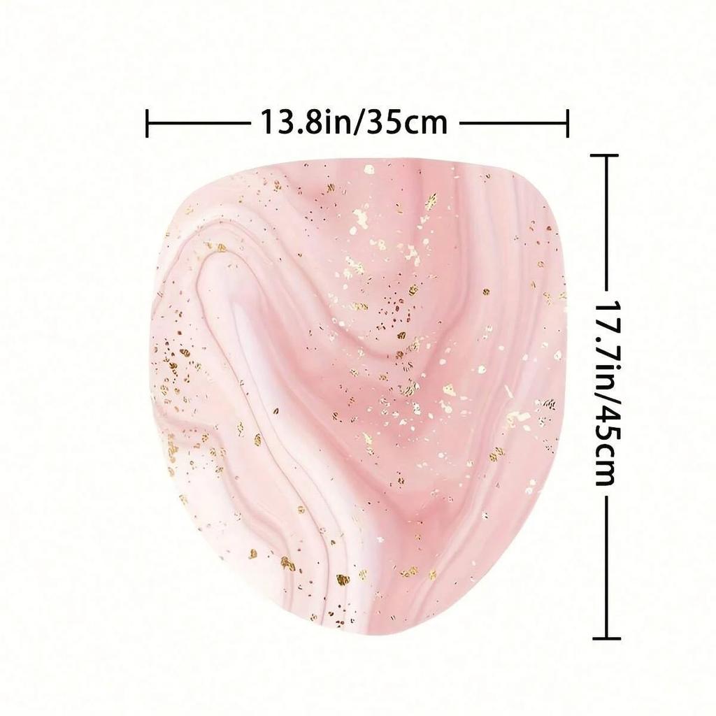 1 st Duschdraperi i rosa marmor med guldkanter, Vattenavvisande duschdraperi med plastkrokar, Badrumstillbehör,