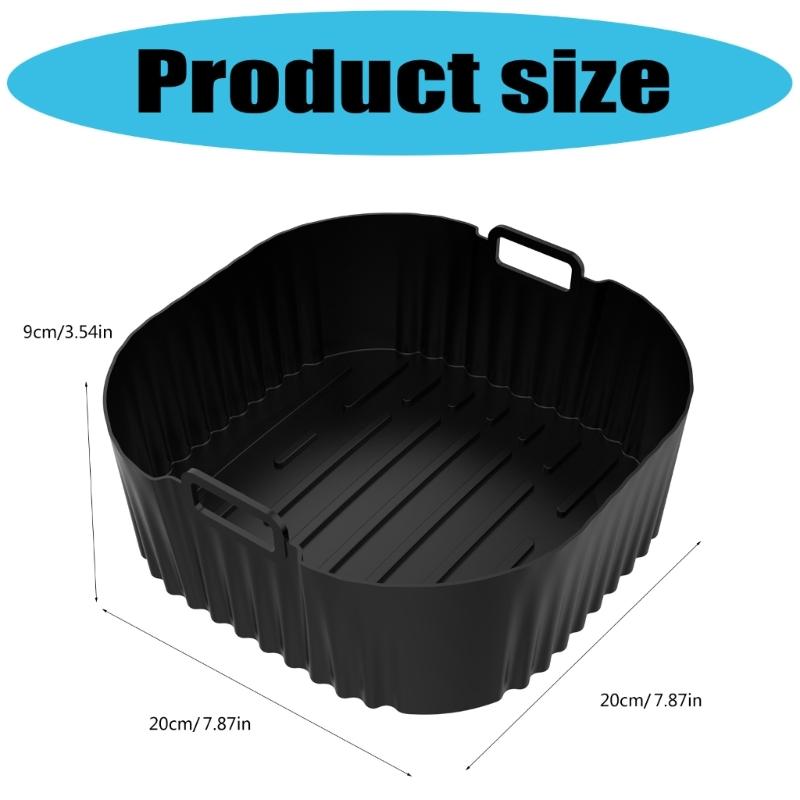 2PCS Square Cooking Mats Oven Safe Grilling Mats Silicone Texture Air Fryers Bowl Suitable for Kitchen Baking Use