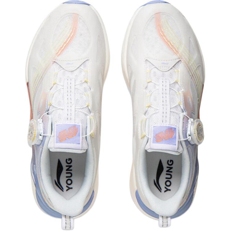 Li Ning Kids Cloud Weave Comfortable Sports Simple Rebound Breathable Running Shoes Men Running Shoes Light-Purple YKFV124-4