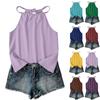 Damen Boho Einfarbige Ärmellose Camisole Top Sommer Lässig Locker Sitzend Spaghettiträger Bluse für Draußen und Täglichen Gebrauch
