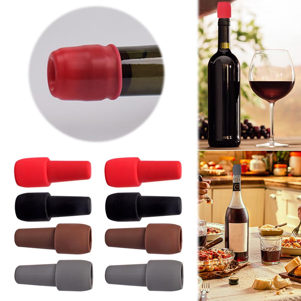 8Pcs Silicone Wine Stoppers Reusable Beverage Bottle Sealer Sparkling Wine Bottle Stoppers Bar Bartender Accessories