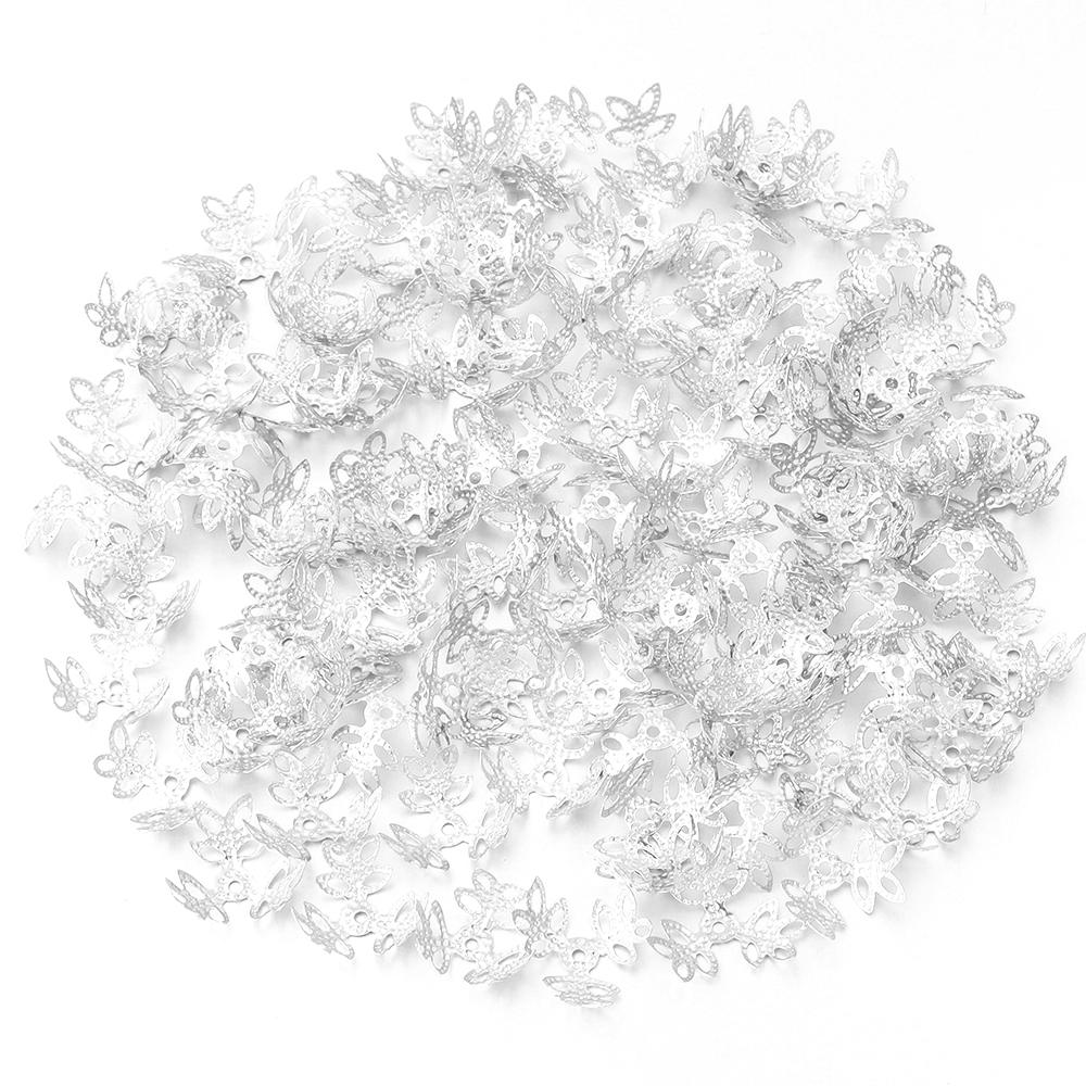 100pcs/Pack Flower Beads Caps Iron Floral Spacer Beads Pendant for Crafts Necklace Earrings Bracelet Jewelry Making Findings