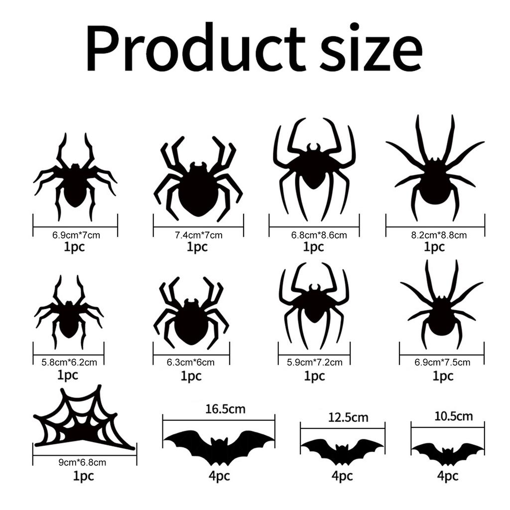 9-36PCS Lighted Wall Stickers 3D Wall Stickers Halloween 3D Bat Wall Stickers for Halloween Party Indoor Outdoor Decoration