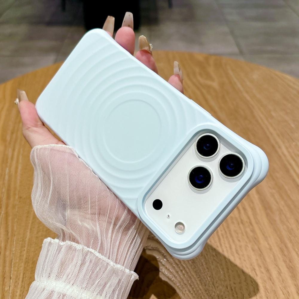

Luxury Wave Ripple Silicone For Magsafe Phone Case For iPhone 17 Air 16 15 14 13 Pro Max 17ProMax Magnetic Wireless Charge Cover iPhone17