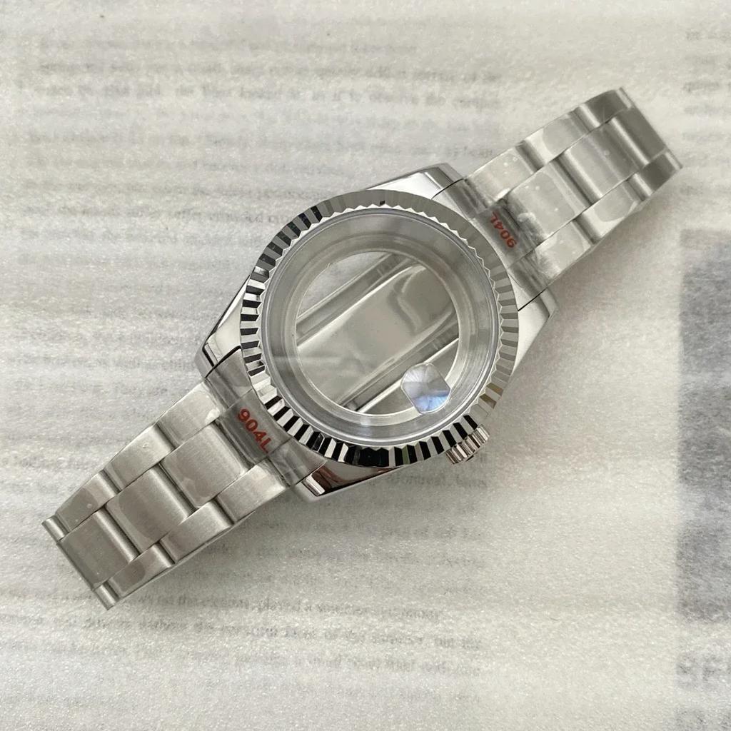 Dog Tooth Style 36mm 40mm NH34 NH35 NH36 NH38 ETA2824 Watch Case Waterproof Sapphire Crysta 904L Steel Watchband Bracelet Cover