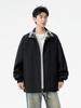 2025 Men's Trendy Color Block Patchwork Jacket - Retro Loose Fit with Lapel for Spring/Autumn