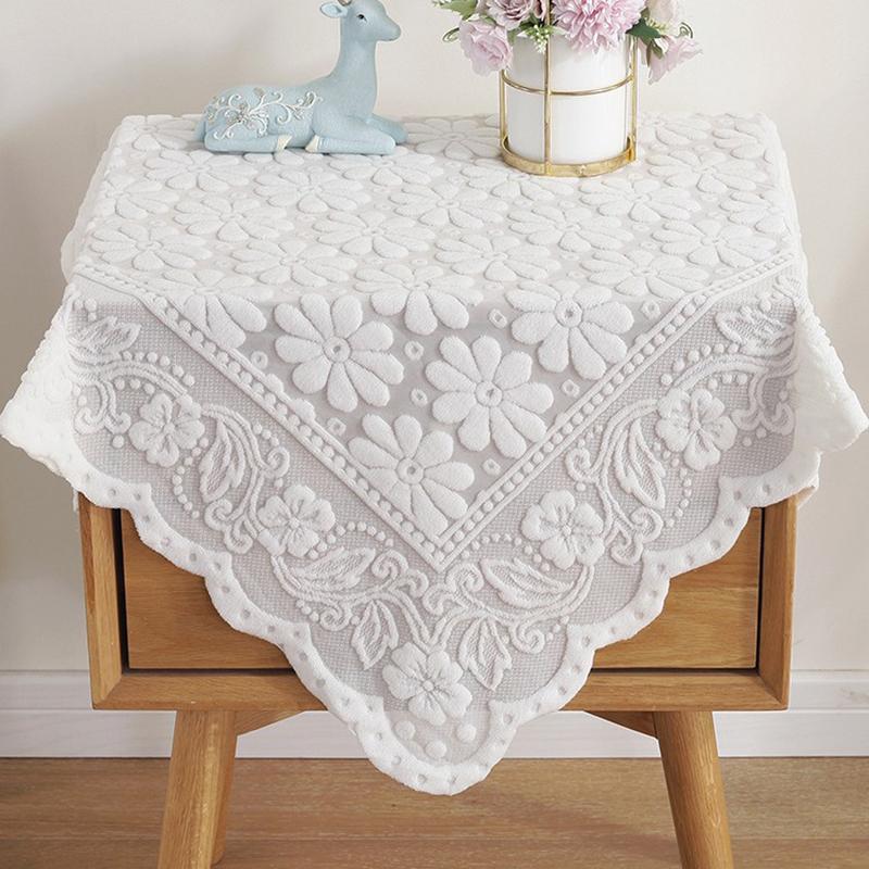 60x60cm Dust Cover Universal Lace Microwave Oven Bedside Table Cover Tea Table Decorative Cloth Home Decor