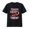 Candy Cane Crew Funny Christmas Holiday T Shirt Black Vintage Washed Versatile Unisex Breathable Slightly Graphic Casual