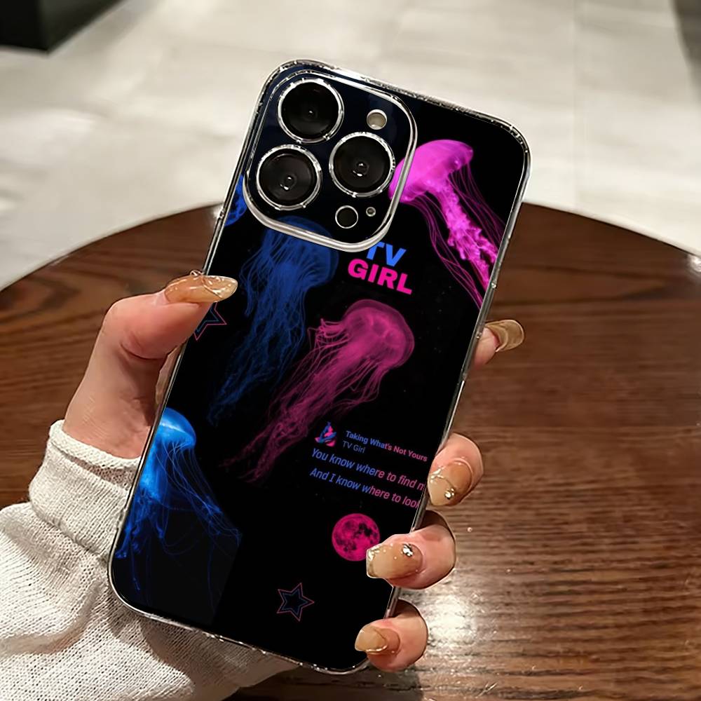 T-TV Girl Band-d Phone Case For iPhone 17 16 15 14 13 12 11 Mini Pro Max Plus Transparent Cover iPhone16plus