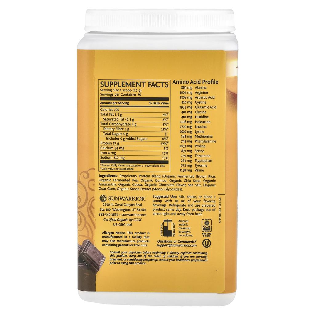 Protein Classic Plus, Plant Based, Chocolate, 750G (1.65Lb)