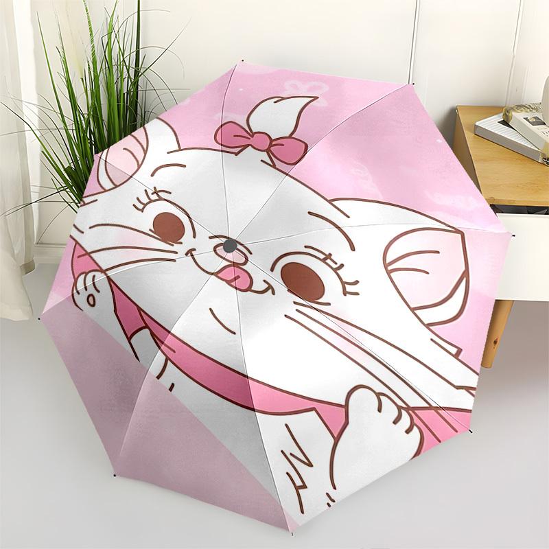 

Marie, Pink Themed Automatic Opening and Closing Umbrella, Brightly Colored 8-rib Portable Umbrella, Suitable for Men and Women, A Perfect Gift for Ch