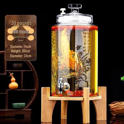 ZISIZ Decorative Glass Wine Jar Dispenser