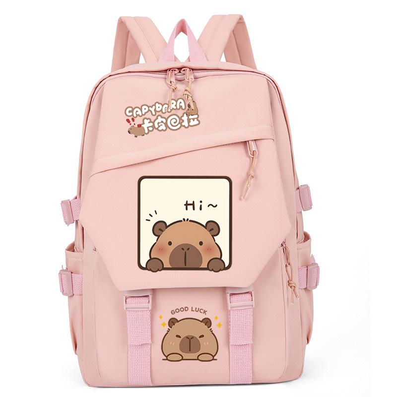 New Kapibara cute emoji print college light style primary and secondary school students spine bag